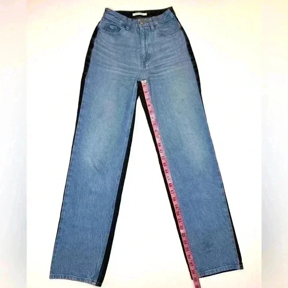 PacSun Womene Eco Blue & Black Paneled 90’s Boyfriend Jeans Size 22 - Picture 3 of 9